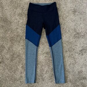Outdoor Voices | Like New! Blue Triple Colorblock Full Length Leggings Size S